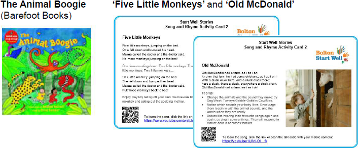 Decorative screenshot of a book call Animal Boogie.