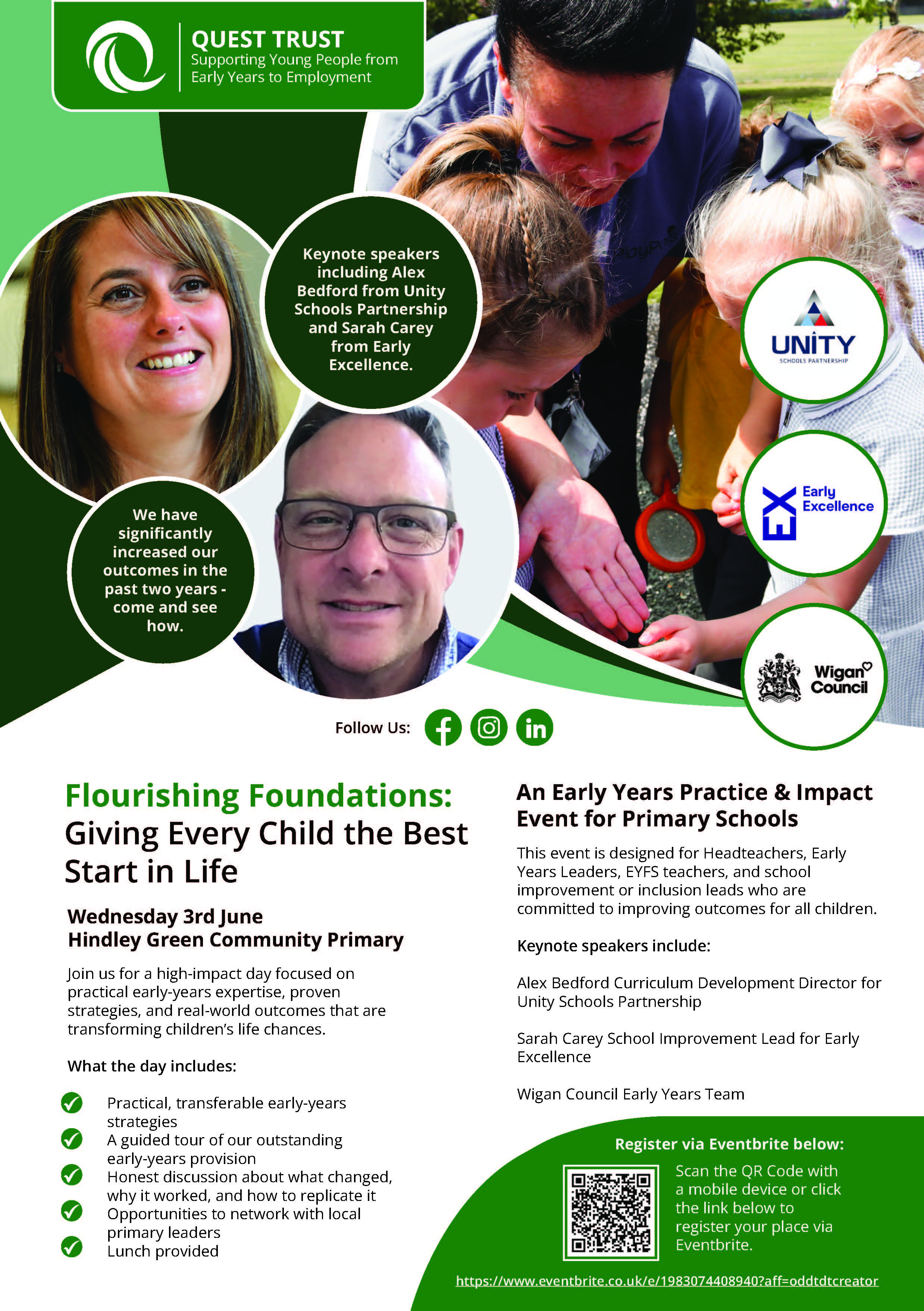 A flyer for an event for schools.