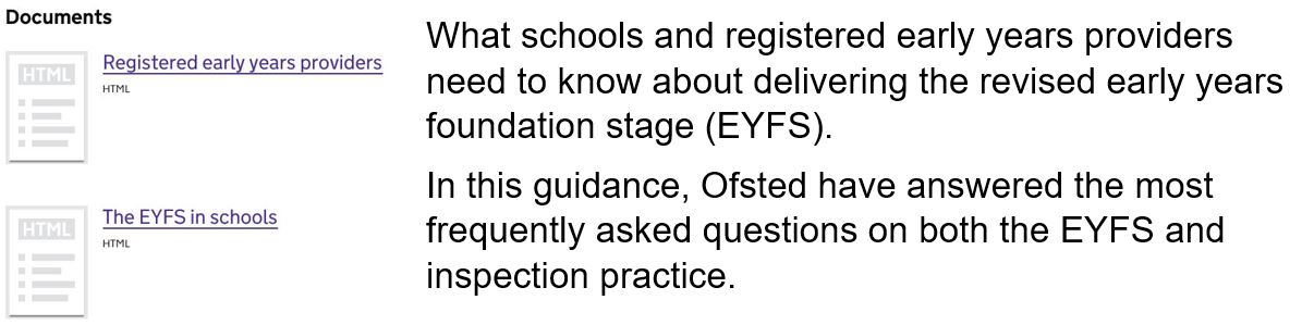 EYFS Reforms 1