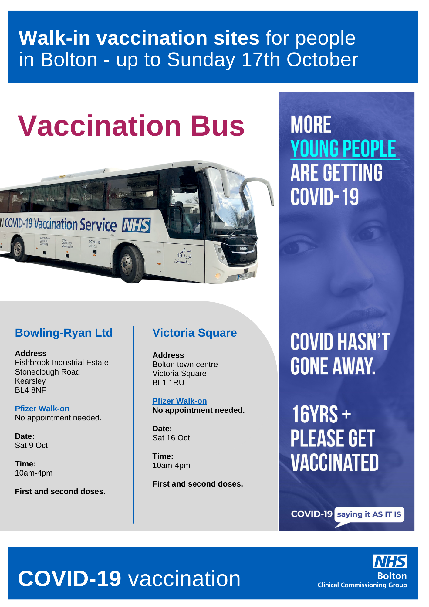 Vaccination Sites 17th Oct